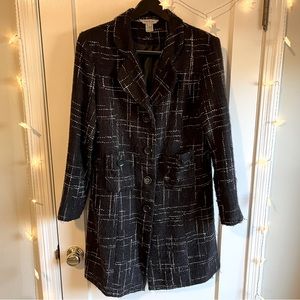 Fun and stylish Mac & Jac Single Breasted Long Coat, Size 14 (runs small)